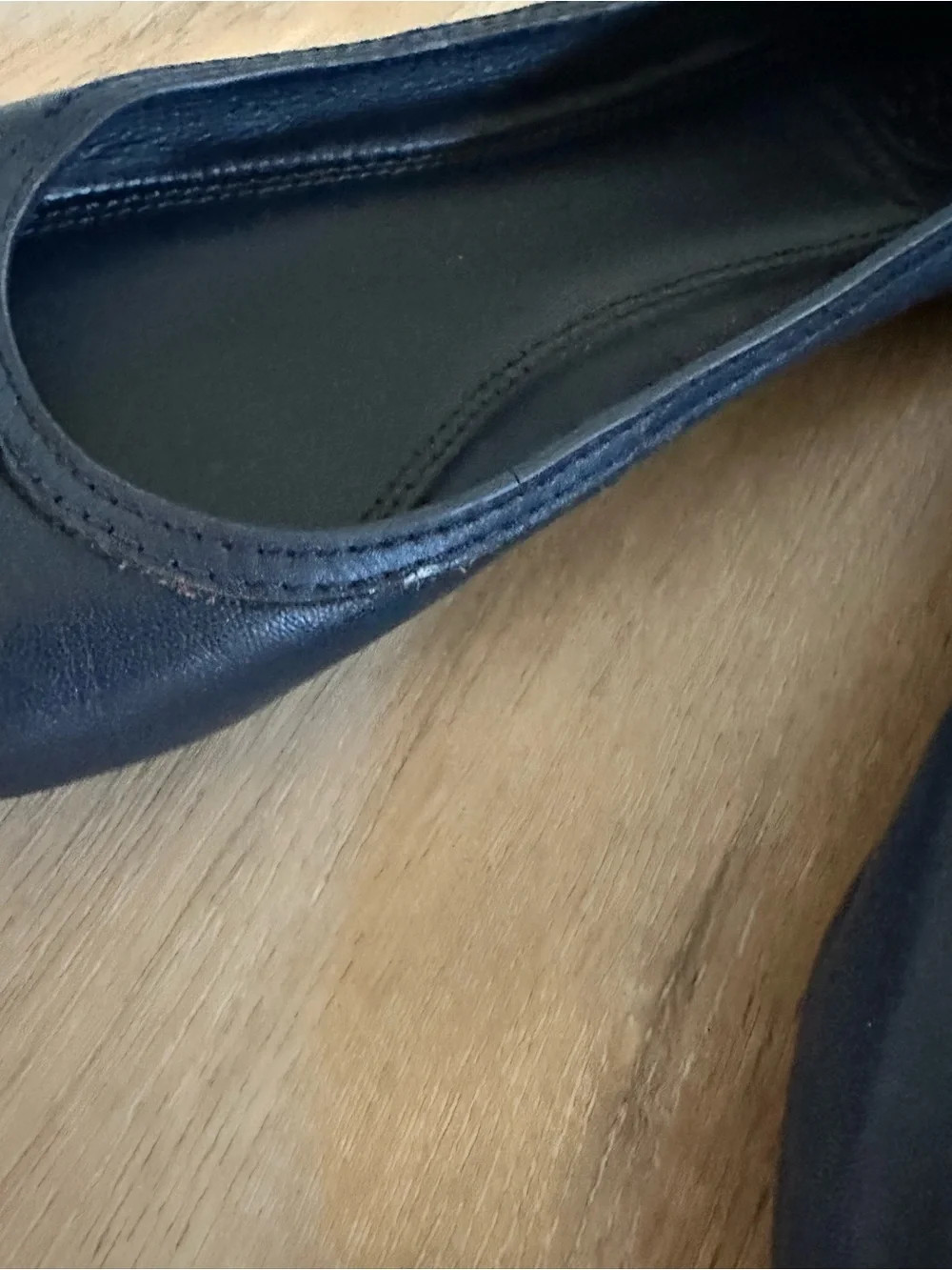 Tory Burch Navy Leather Logo Ballet Flats Women Size 8.5